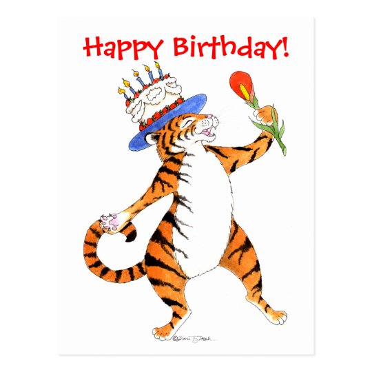 Le Tigre Chante Le Joyeux Anniversaire Carte Zazzle Be