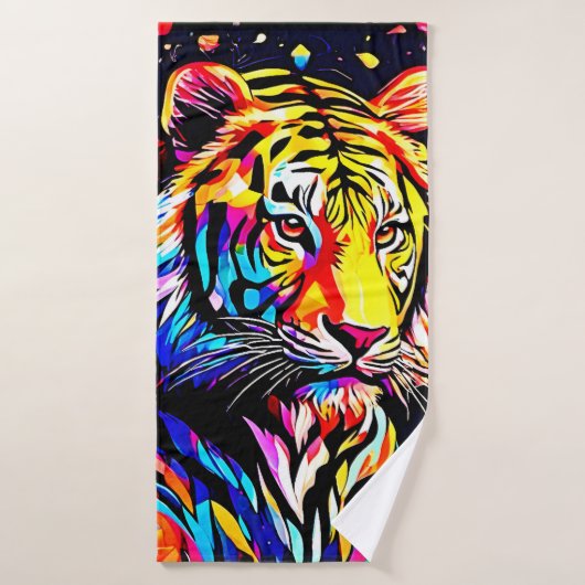 Le tigre dans un rêve floral (Serviette de bain)