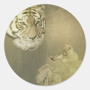 Le Tigre Et Le Kitten, Stickers Ronds