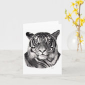 Le tigre observe la carte de note (Fleur jaune)