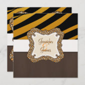 Le tigre orange Brown barre le faire-part de (Devant / Derrière)