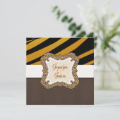 Le tigre orange Brown barre le faire-part de (Debout devant)