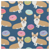Le tissu de donuts de corgis - le dessin de donut  (Fermer)