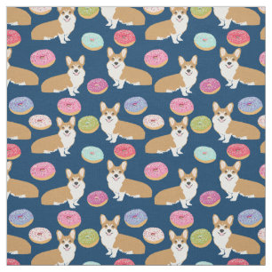 Le tissu de donuts de corgis - le dessin de donut