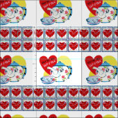 Le tissu de la Saint Valentin (Carreau)