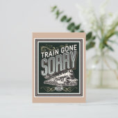 Le train est parti, désolé. une carte postale (Debout devant)