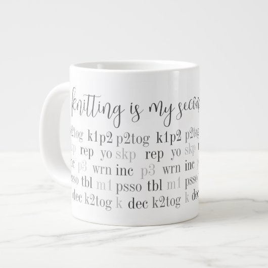 LE tricot EST MA SECONDE LANGUE Big White Mug (Devant gauche)