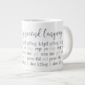 LE tricot EST MA SECONDE LANGUE Big White Mug (Devant droit)