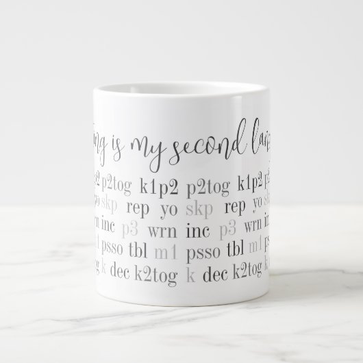 LE tricot EST MA SECONDE LANGUE Big White Mug (Devant)