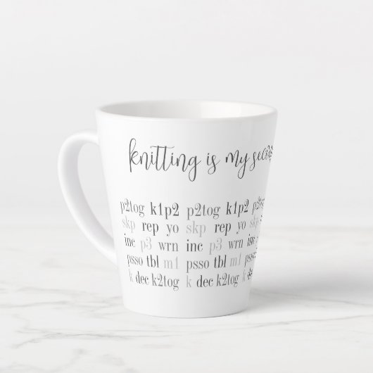 LE tricot EST MA SECONDE LANGUE Latte Mug (Angle gauche)