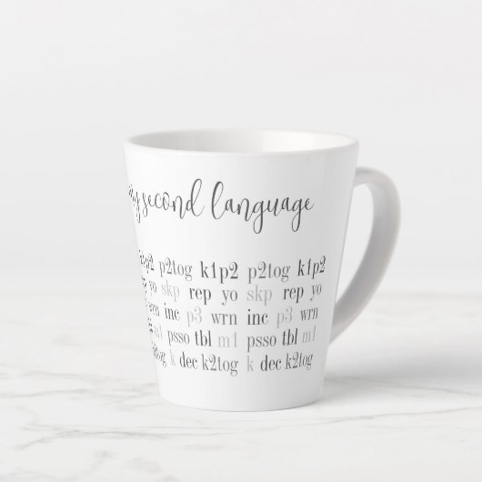 LE tricot EST MA SECONDE LANGUE Latte Mug (Angle droit)