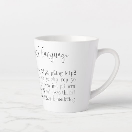 LE tricot EST MA SECONDE LANGUE Latte Mug (Droite)