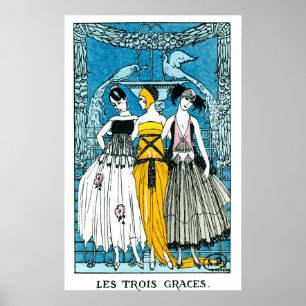 Le trois graces van George Barbier Poster
