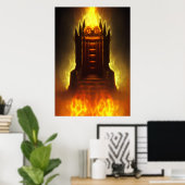 Le trône en enfer | AI Art Poster (Bureau à domicile)