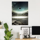 Le trou noir dans le ciel | AI Art Poster (Bureau à domicile)