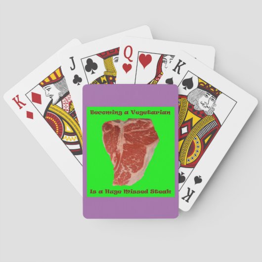 Le végétarien a manqué des cartes de jeu de (dos)