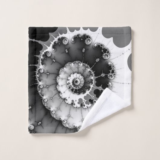 Le vent profond noir et blanc (Gant de toilette)