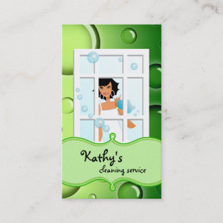Le vert de carte de visite de nettoyage bouillonne