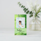 Le vert de carte de visite de nettoyage bouillonne (Debout devant)