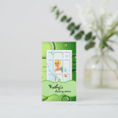 Le vert de carte de visite de nettoyage bouillonne (Debout devant)