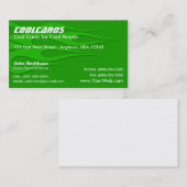 Le vert flambe le carte de visite (Devant / Derrière)