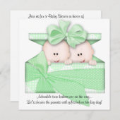 Le vert JUMELLE l'invitation ou le faire-part de (Devant / Derrière)