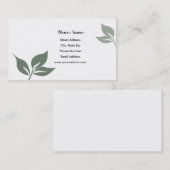 Le vert laisse des cartes de visite (Devant / Derrière)