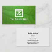 Le vert moderne de nature laisse le carte de (Devant / Derrière)