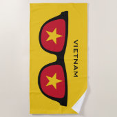 Le VIETNAM ombrage la serviette de plage faite sur (Devant)