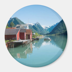 Le village de Fjærland et d'un aimant rond de
