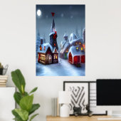 Le village de Noël | AI Art Poster (Bureau à domicile)