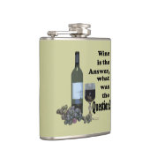 Le vin est la réponse ce qui était le flacon de (Droite)