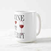 Le Vin Est Mon Thérapie Café Mug (Devant droit)
