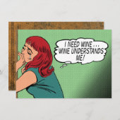 "Le Vin Me Comprend !" Carte de correspondance (Devant / Derrière)