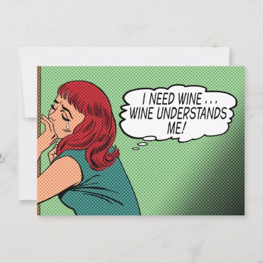 "Le Vin Me Comprend !" Carte de correspondance (Devant)