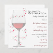 Le vin rouge et les invitations du Nouvel An (Devant / Derrière)