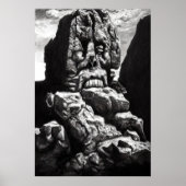 Le visage dans la montagne | AI Art Poster (Devant)