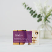 Le visage de Gina [violet] Cartes de visite (Debout devant)