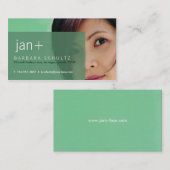 Le visage de Jan [vert] Cartes de visite (Devant / Derrière)