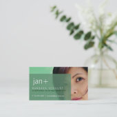 Le visage de Jan [vert] Cartes de visite (Debout devant)