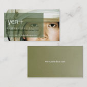 Le visage de Yen [vert] Cartes de visite (Devant / Derrière)