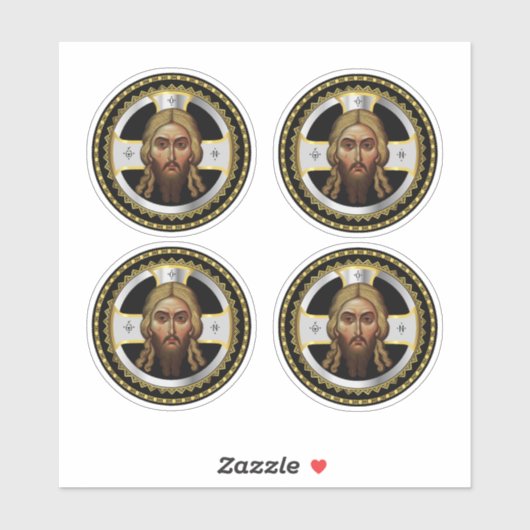 Le Visage Du Sticker D'Icône Noire Orthodoxe Du Ch (Feuille)