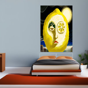 Le visage jaune citron AI Art Poster
