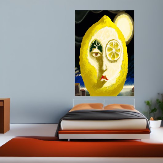 Le visage jaune citron | AI Art Poster