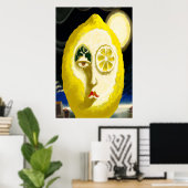 Le visage jaune citron | AI Art Poster (Bureau à domicile)