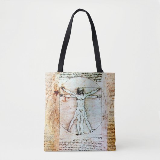 LE VITRUVIAN MAN Antique Parchment Sac fourre-tout (Devant)