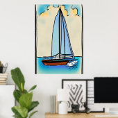 Le voilier | AI Art Poster (Bureau à domicile)