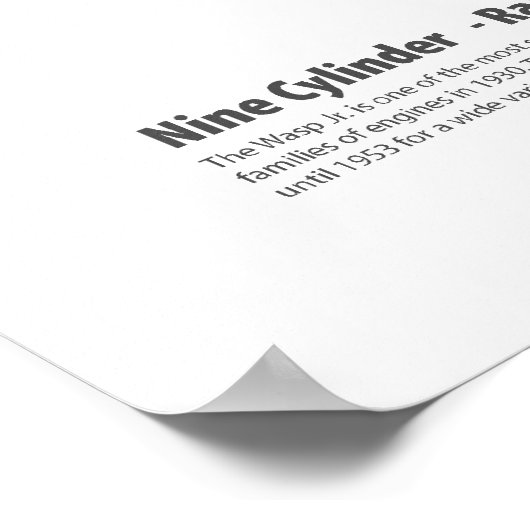 Le "Wasp Jr." Poster d'art de Moteur Radial (Coin)