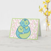 Le yoga parlent le bébé : Carte de voeux de blanc (Fleur jaune)