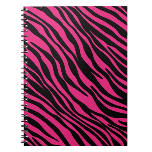 Le zèbre rose et noir barre le carnet de notes à (Devant)